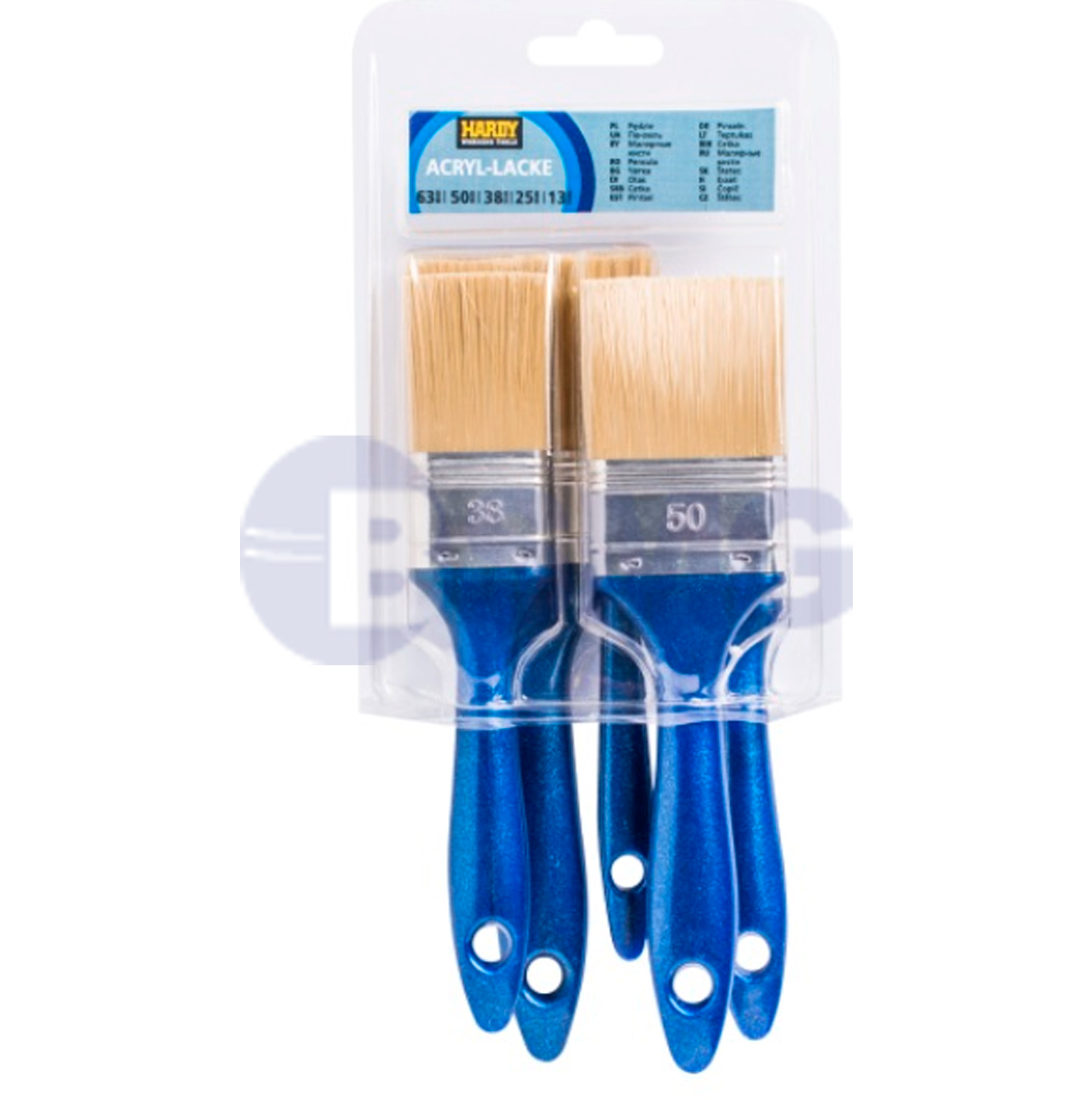 აკრილის ფუნჯების ნაკრები ლურჯი სახელურით, 5ც, 0280-060005  024937