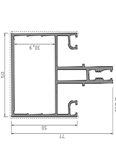 ფასადის 50მმ ჩარჩო ვერცხლი 006267
