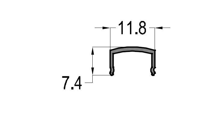 მოაჯირის პროფილი შტაპიკი (ვიწრო) 006250