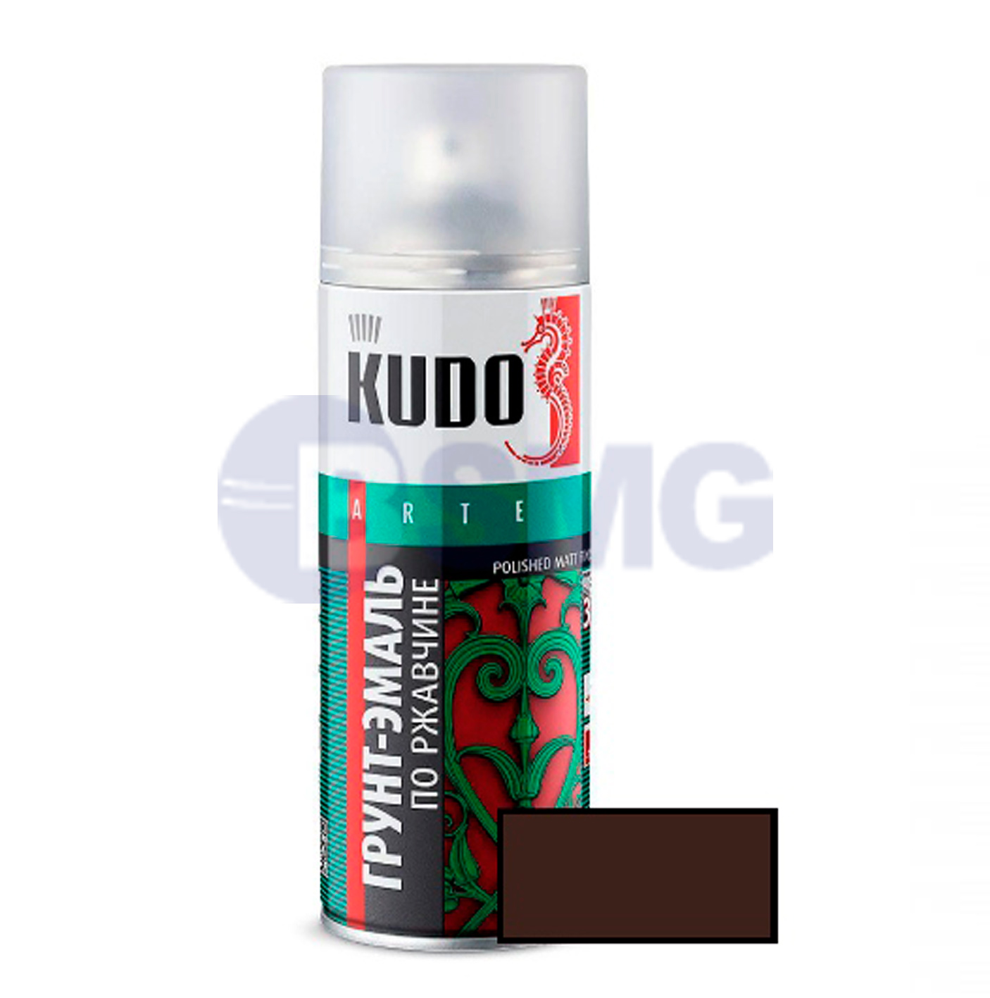 გრუნტი-ემალი ჟანგიანი ზედაპირისთვის ყავისფერი RAL8017, აეროზოლი (520 მლ)KU-318017  025084