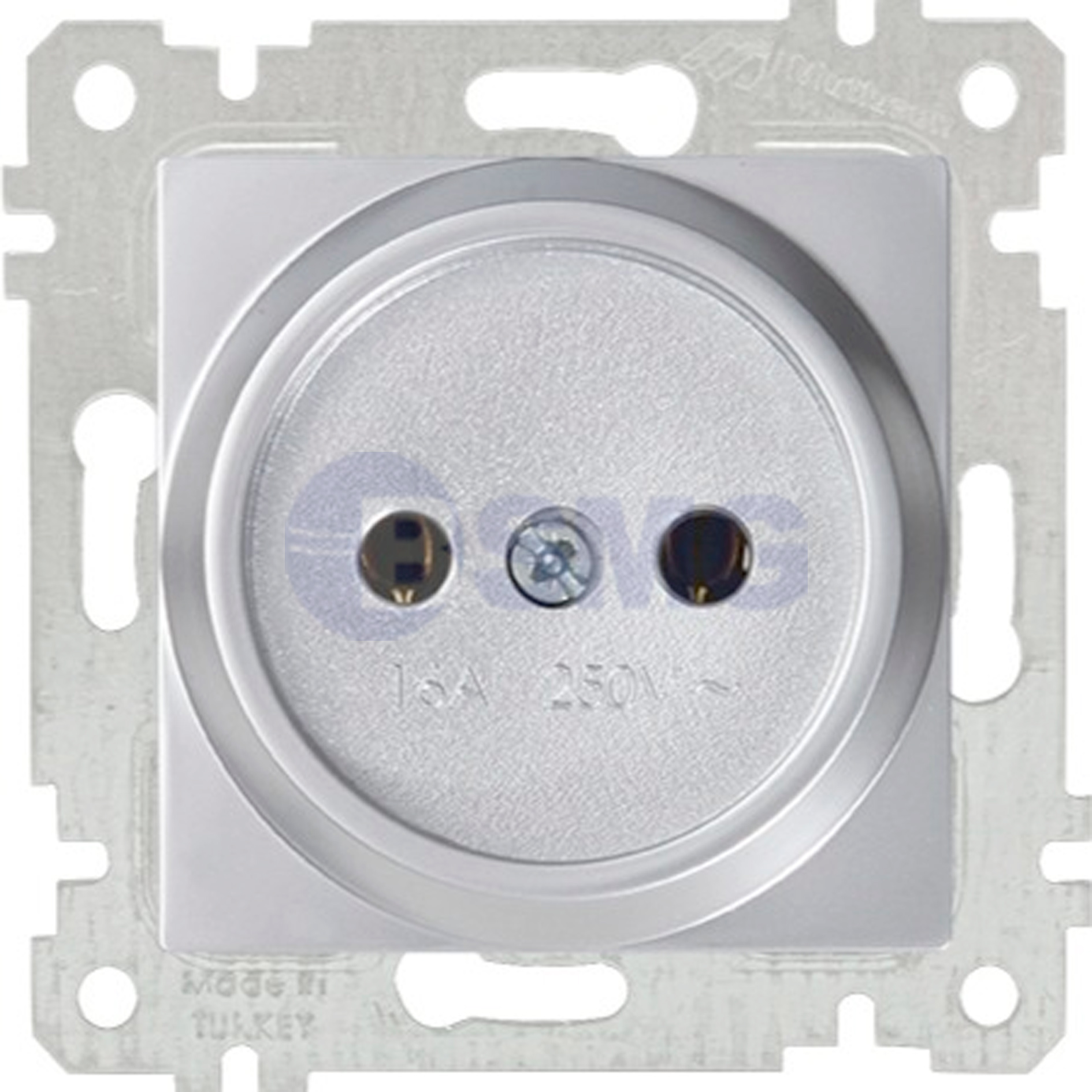 როზეტი ვერცხლი RITA MEK TUS TOP.LI PRIZ INOX    025391