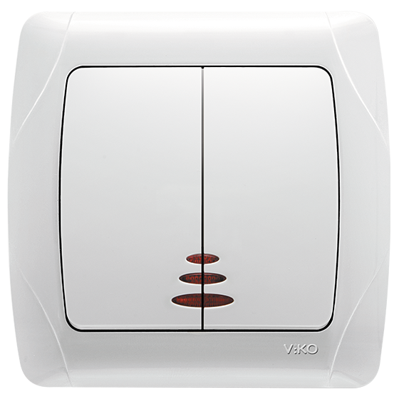 გადამრთველი VIKO CARMEN 2-ნი თეთრი განათებით   004713