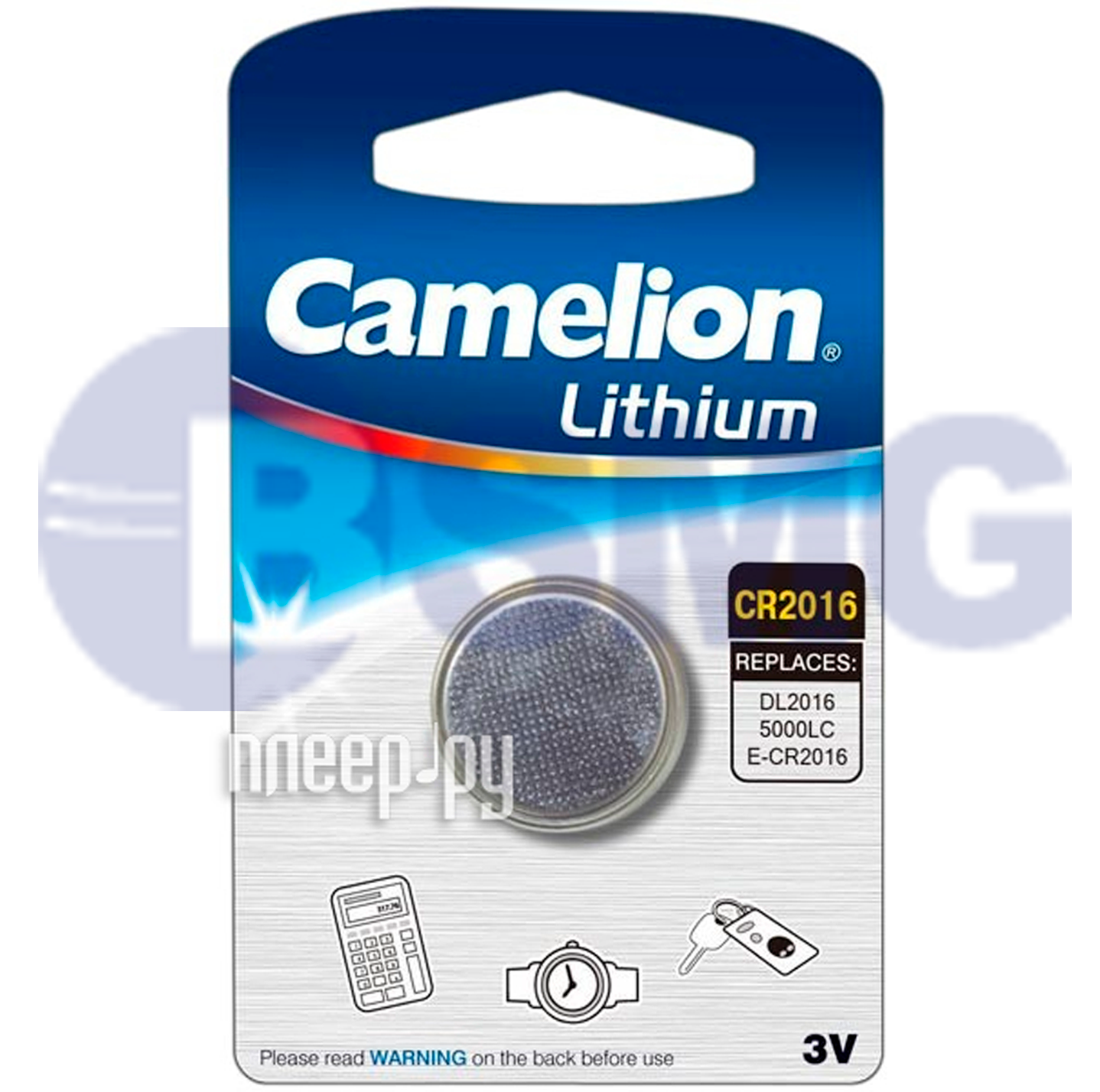 2787 Camelion CR2016 ლითიუმის ელემენტი-ღილაკი, 1ც შეკრა CR2016-BP1  012691