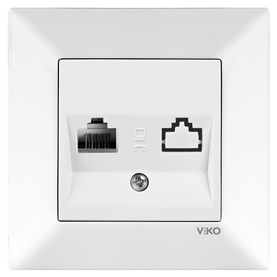 როზეტი VIKO MERIDIAN 1-ნი კომპიუტ. Tekli Data თეთრი   004745