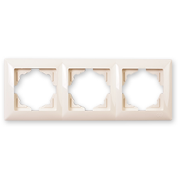 ჩამრთველ-როზეტის კანტი VIKO CARMEN 3-ნი კრემი "ჰორიზონტალური"   004669