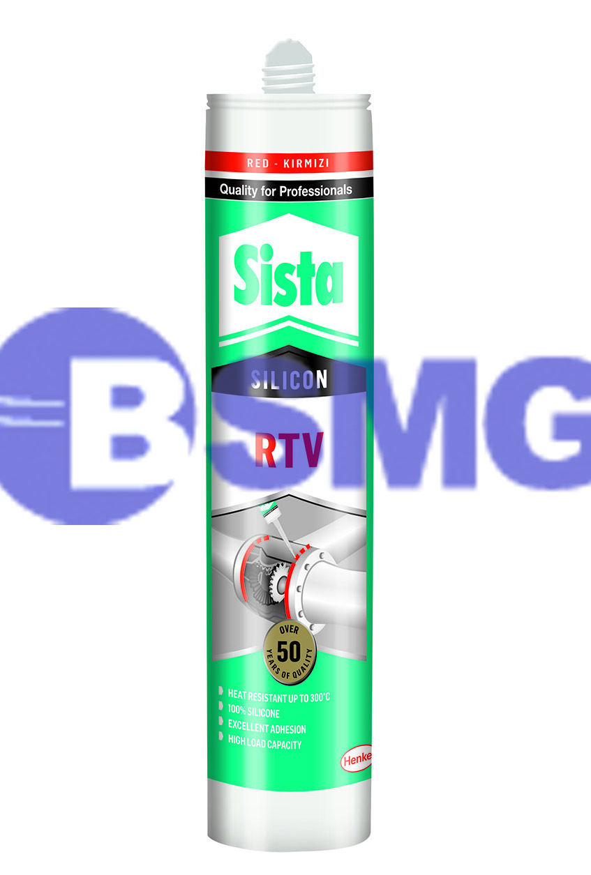 სილიკონი"Sista"ტემპარატურაგამძლე RTV 310მლ(წითელი)  002627