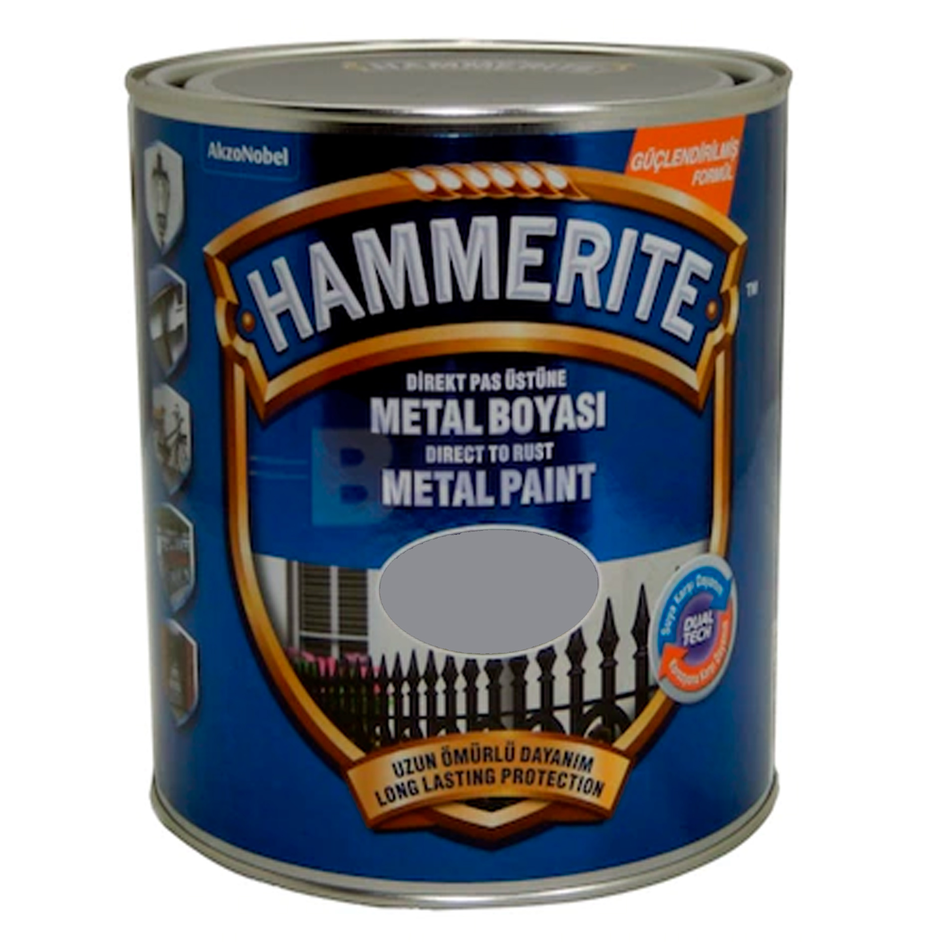 ანტიკოროზიული საღებავი 3/1-ში "Hammerite"ნაცრისფერი გლუვი 2,5ლტ  025859