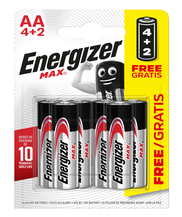 6908 Energizer Max Alk AA BP6 4+2  017004
