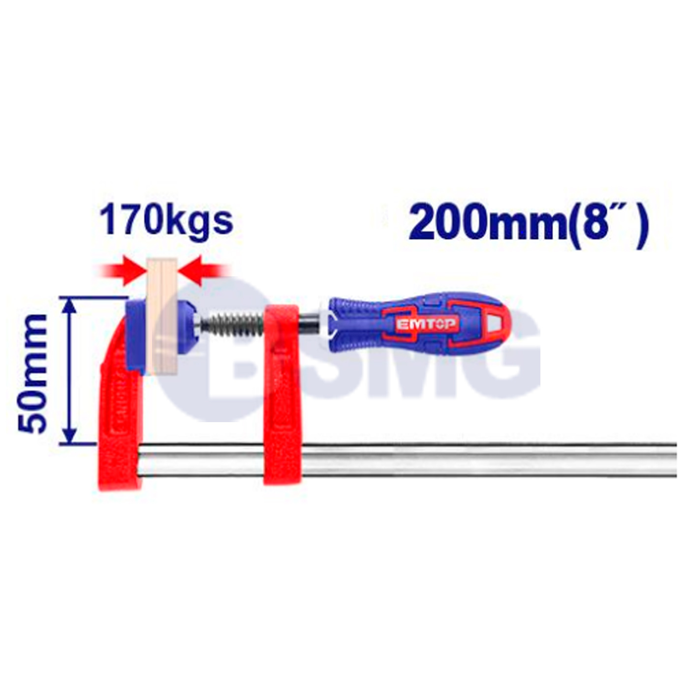 EMTOP F-ფორმის მომჭერი 50x200მმ ECLPF05201    028144