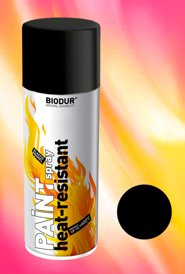 აკრილის შავი ემალი 500 ml სპრეი BIODUR   013170