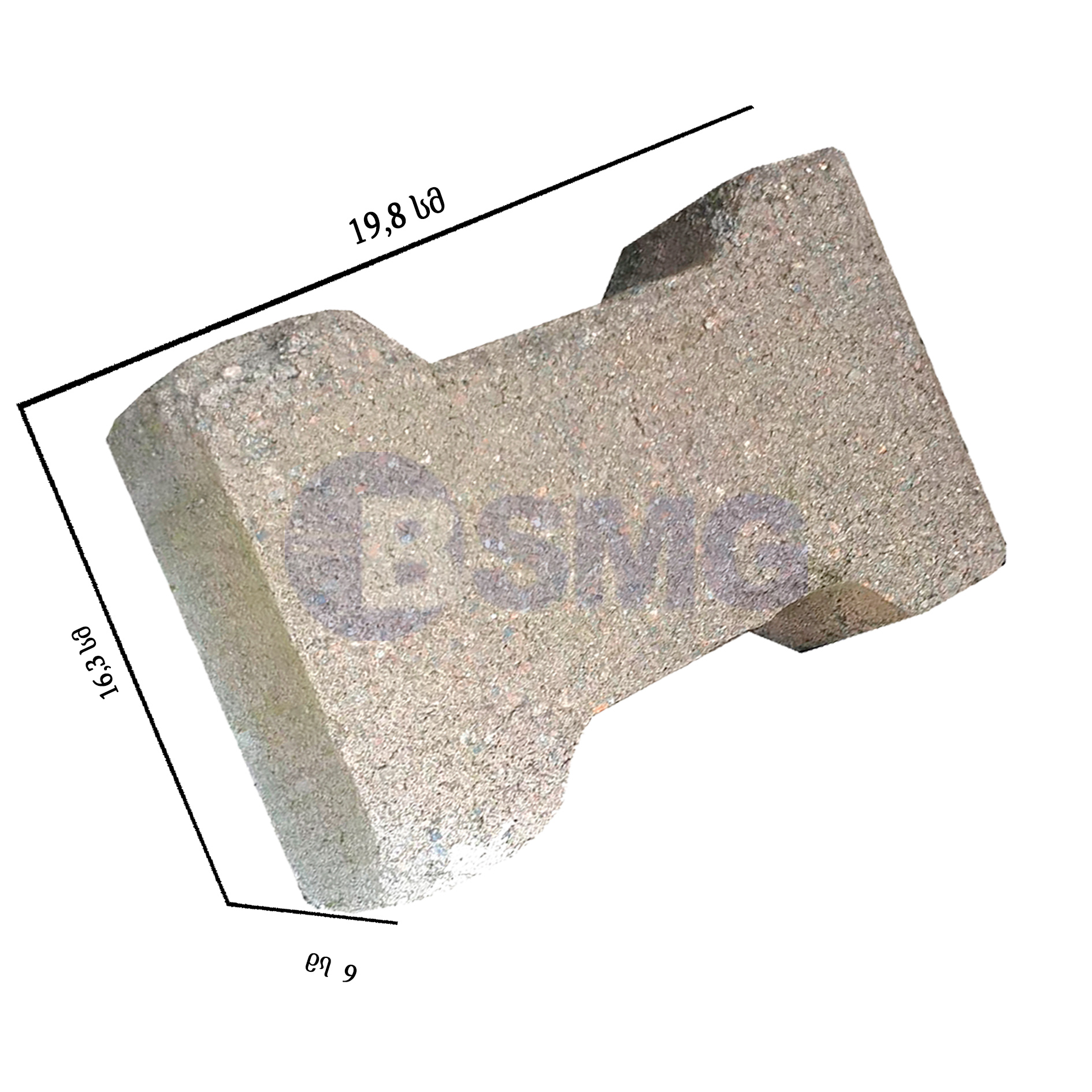 ქუჩის მოსაპირკეთებელი ფილა 198X163X60	 011071