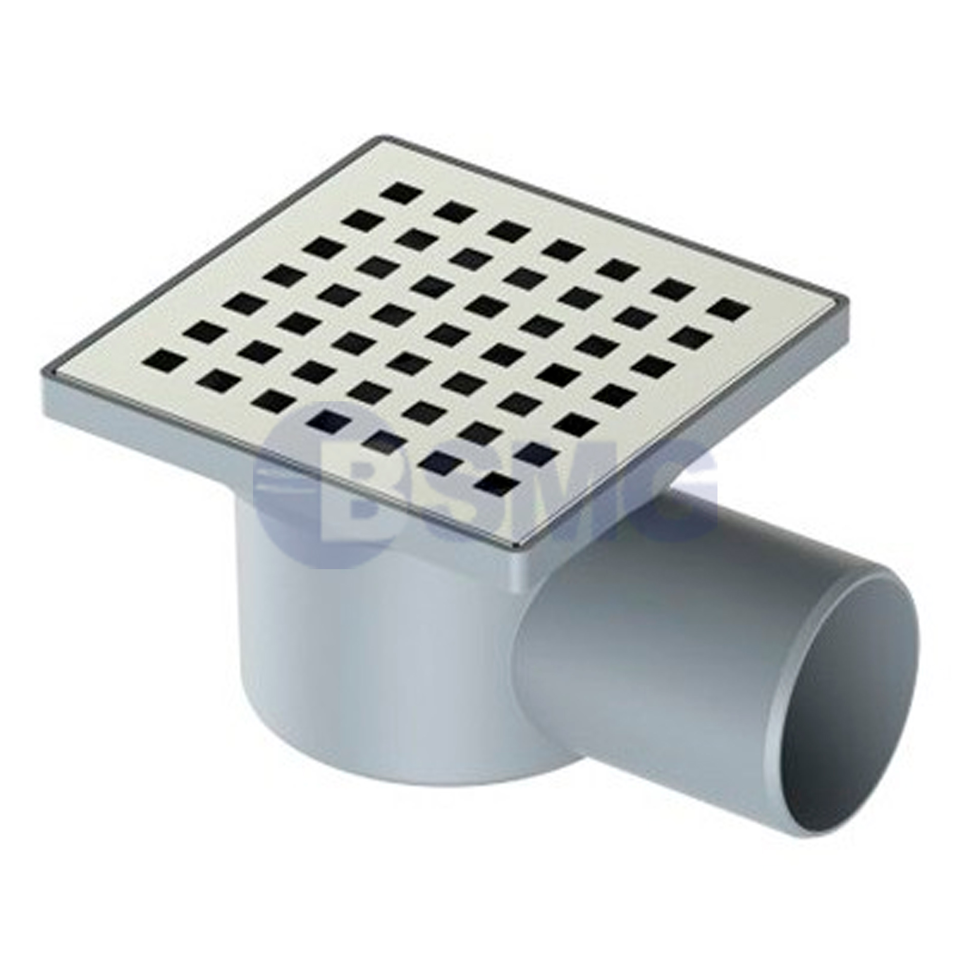 KROM CERCEVELI PASLANMAZ 10X10 Y.C Q50 YER SİFONU IZGARALI / 10X10 50-ანი გვერდითი გამშვები ტრაპი (სიფონი) კლაპანის  025148