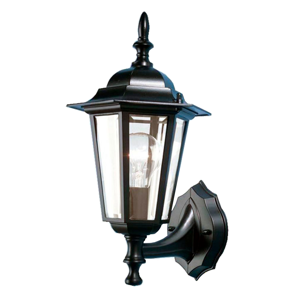 7066-კედლის სანათი ზედა ნათებით  შავი მატოვი ფერი IP44    008733