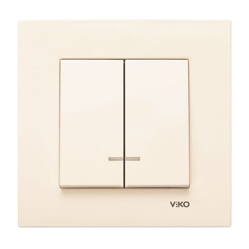 გადამრთველი VIKO KARRE 2-ნი კრემი განათებით   005714