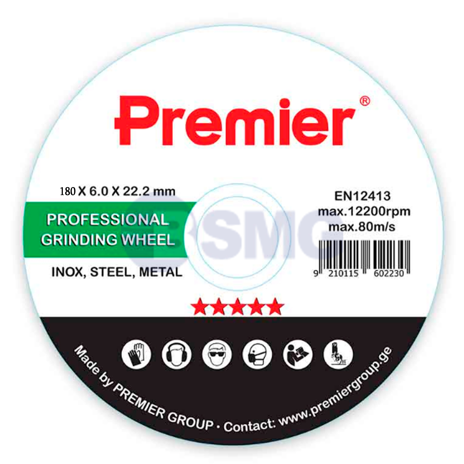 Premier ლითონის საპრიალებელი დისკი 180 x 6.0 x 22 მმ   026337