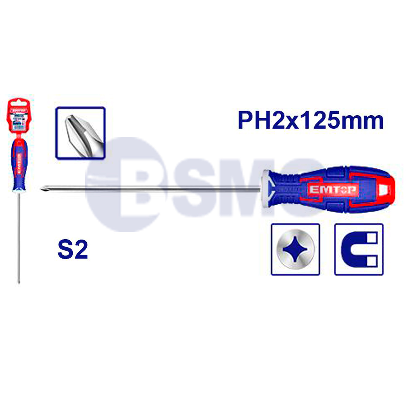 EMTOP სახრახნისი S2 PH2, 125მმ ESDRPH2502  024778