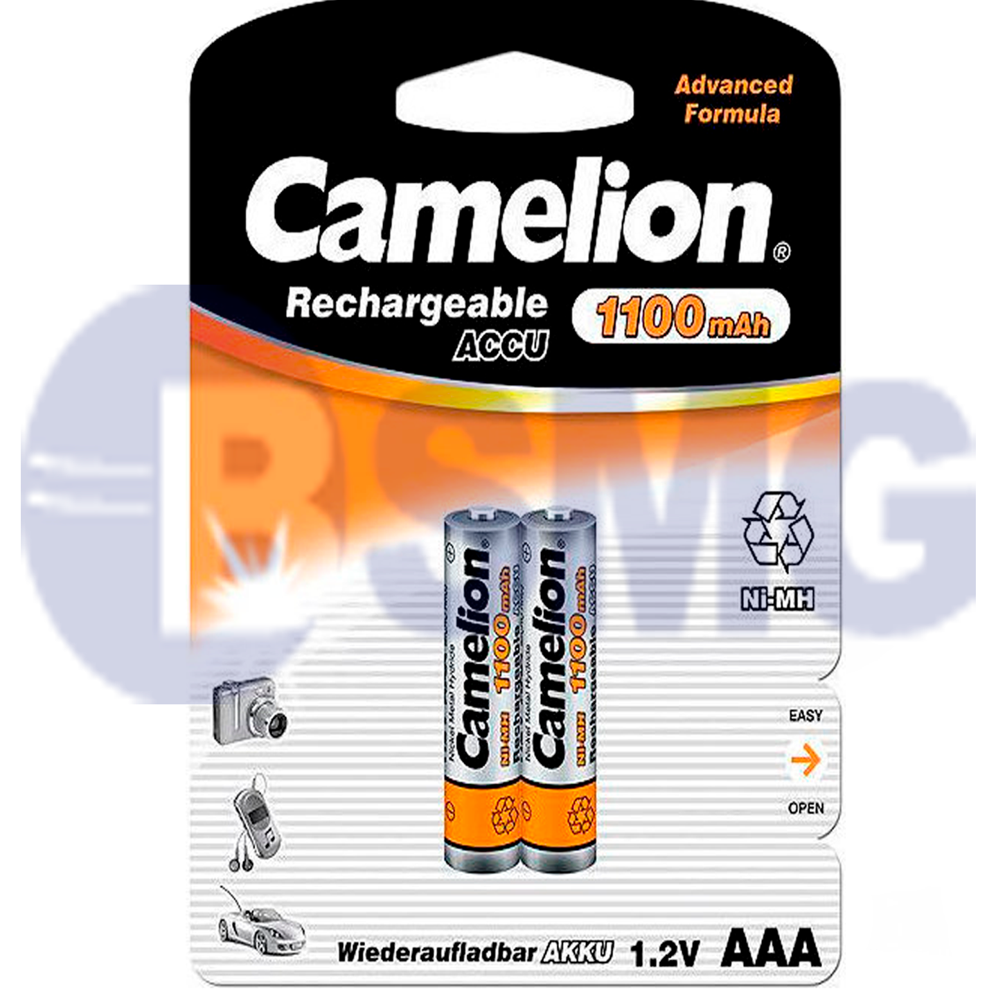 Camelion დასატენი აკუმულატორი Ni-MH, AA ზომა, 2700 მა/სთ, 2ც-შეკვრა, NH-AA2700BP2  012654