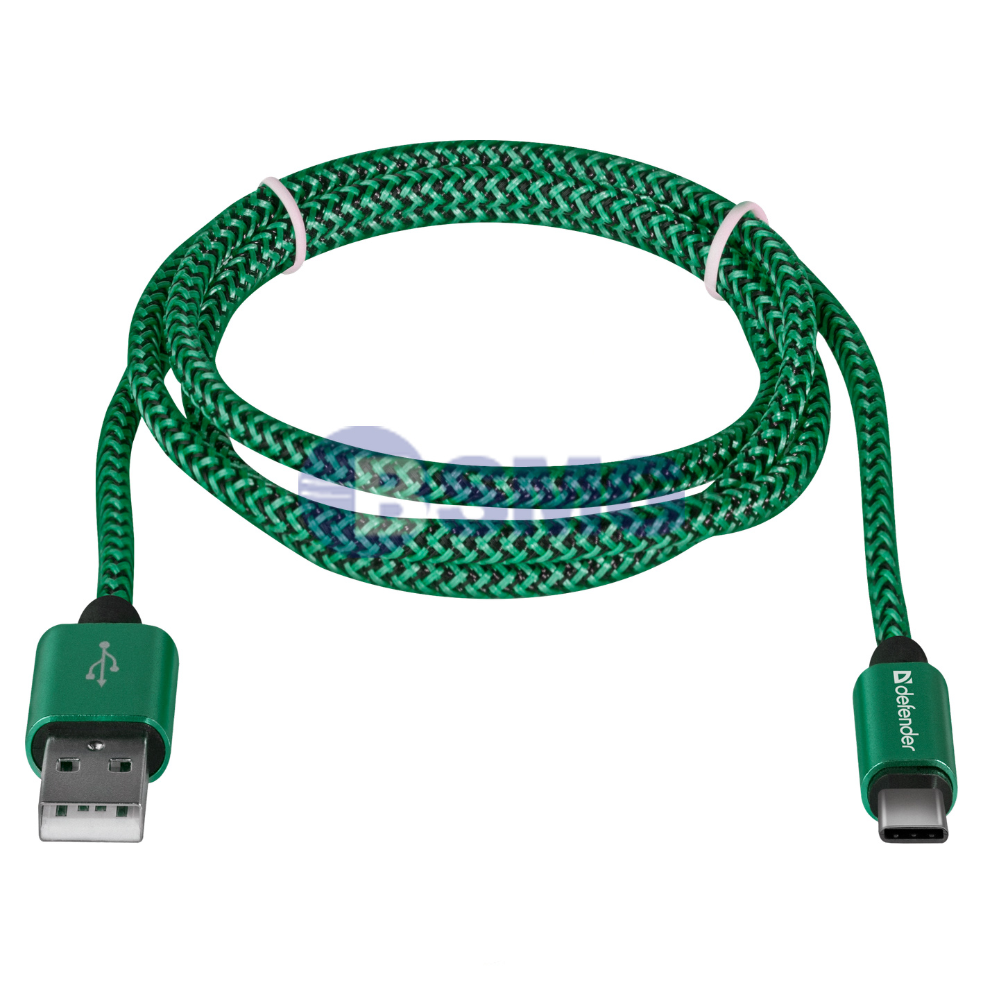 USB კაბელი cable Defender USB09-03T PRO USB2.0 Green, AM-Type-C, 1m, 2.1A  023807