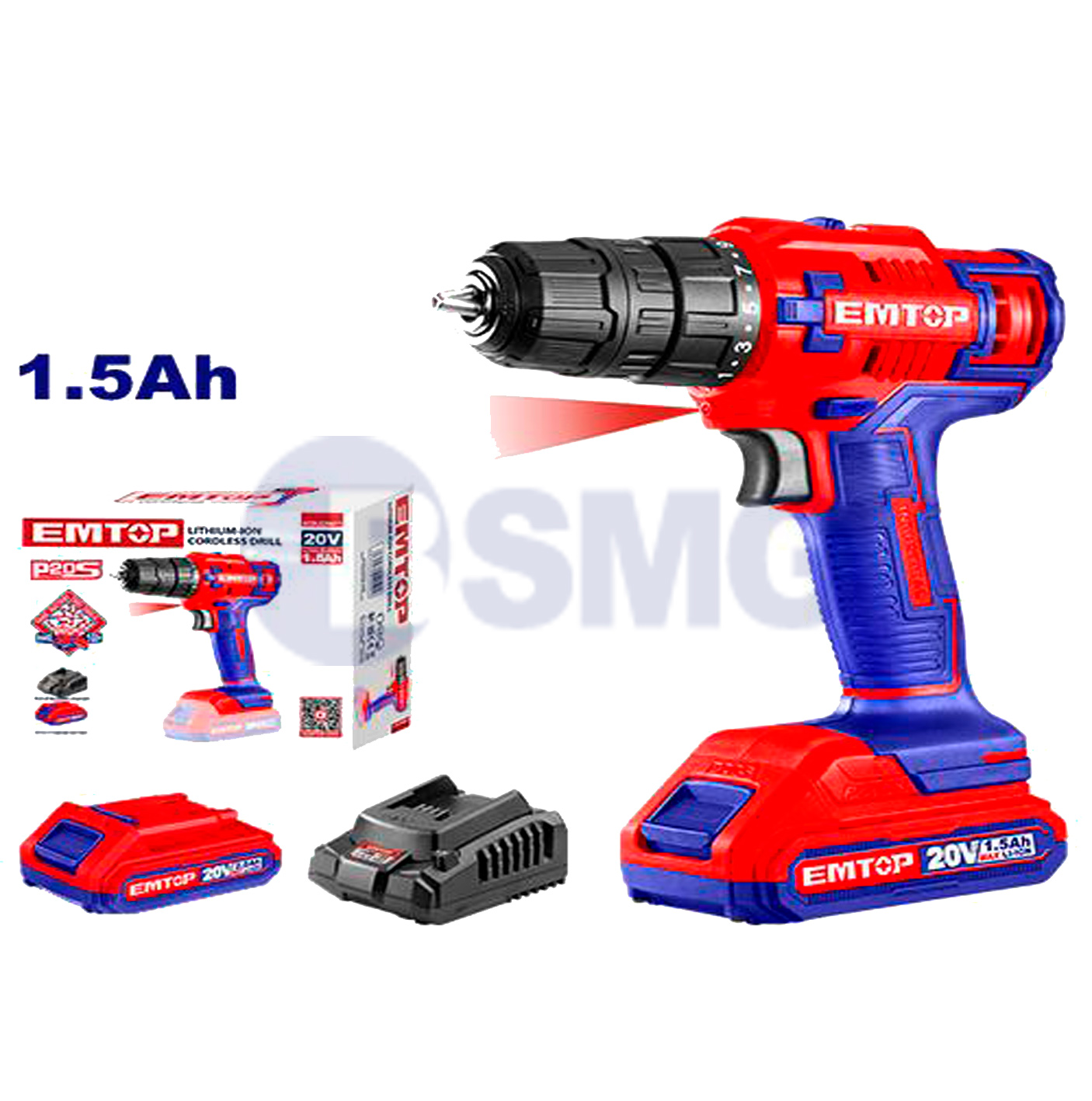 EMTOP ხრახნდამჭერი Li-Ion 20ვ, 2 სიჩქარე ECDL620011  024786