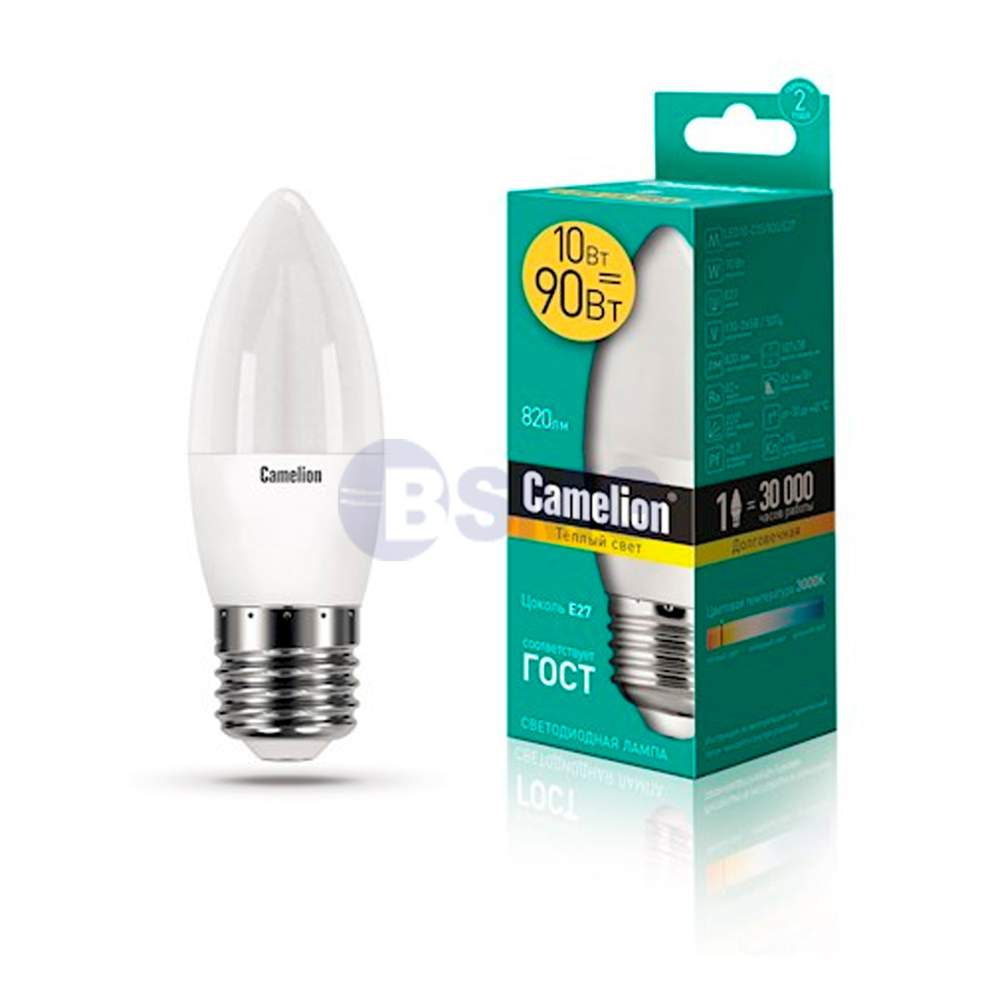 Camelion  LED ნათურა Lamp -  LED10-C35/830/E27 ნათურა ლედ განათებით ეკონომიური 10 ვატი (ეკვივალენტი   022969