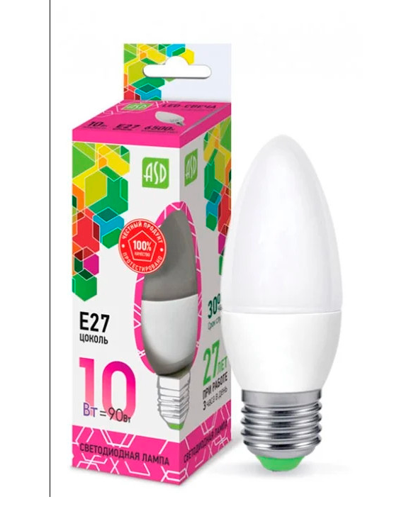 ლედ სვეჩი-სტდ 10ვტ ე27 6500კ 900ლმ ასდ   021103