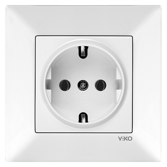 როზეტი VIKO MERIDIAN დამიწებით თეთრი   004739