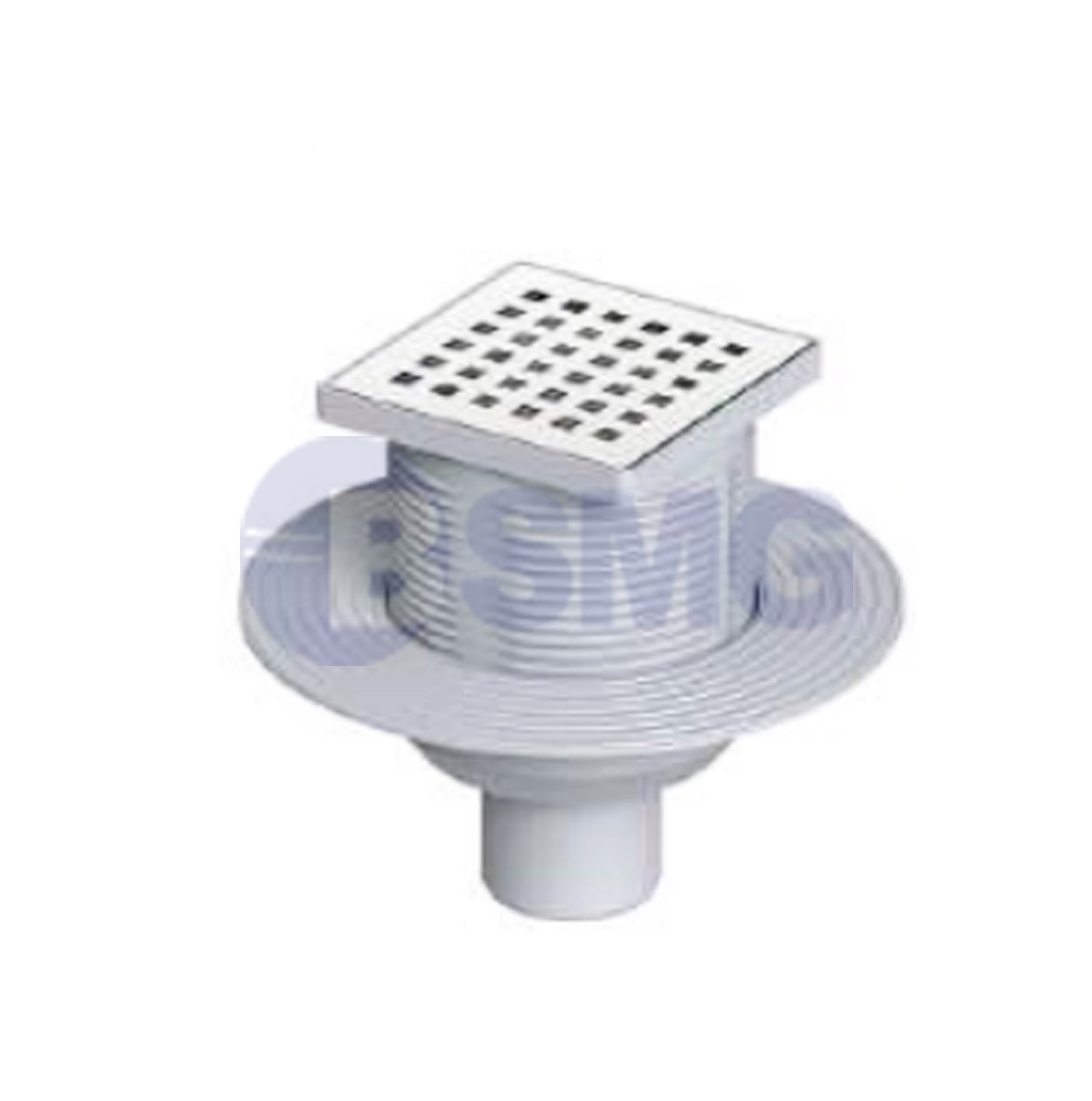 აბაზანის ტრაპი ხრახნით (პირდაპირი) 10X10 CM  Ø50 180 MM / YALITIM UYUMLU SİFON 10X10 A.Ç. Ø50 180 MM	 028850