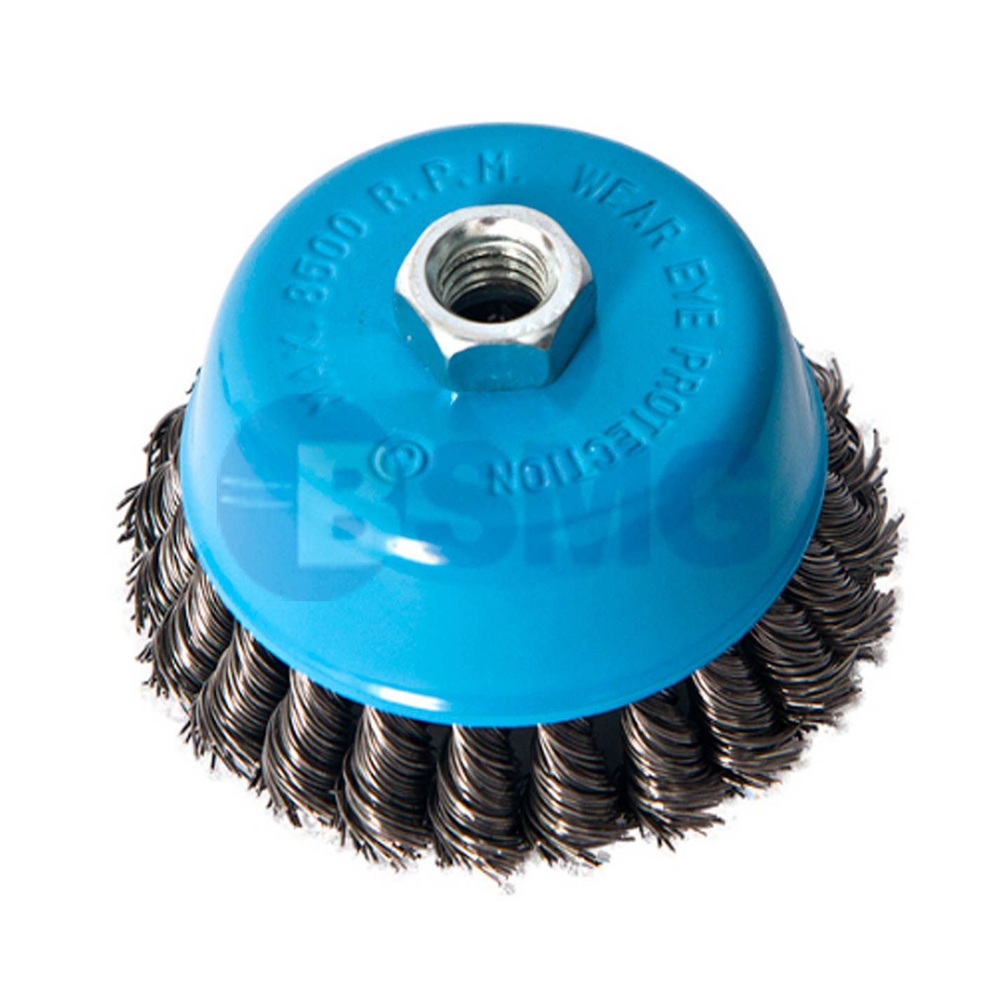 FWB14125B რკინის სახეხი მავთული-უხეში ბალგარკაზე 5" M14/Cup wire brush with nut 5"  027736