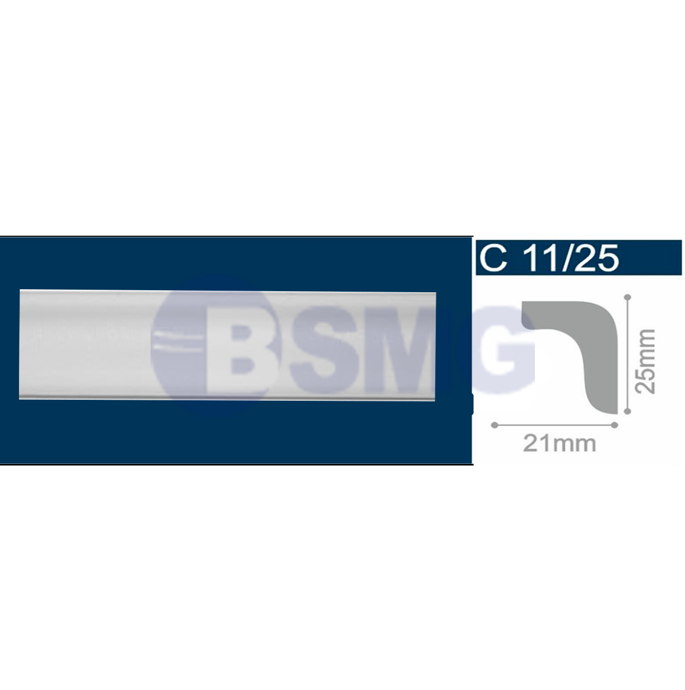 პენოპლასტის კარნიზი C11/25 (25მმ*21მმ*2მ)     027626