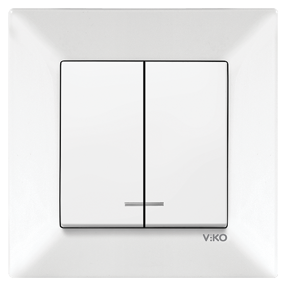 გადამრთველი VIKO MERIDIAN 2-ნი კრემი განათებით   004701