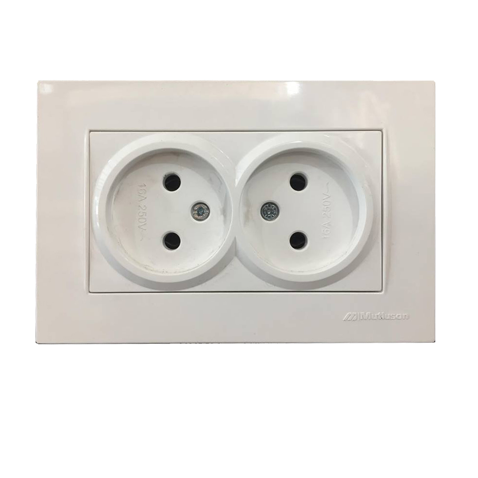 ორიანი როზეტი თეთრიRITA DOUBLE SOCKET OUTLET WHITE   008941