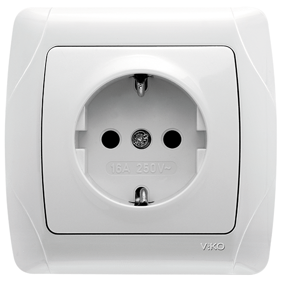 როზეტი VIKO CARMEN დამიწებით თეთრი   004730