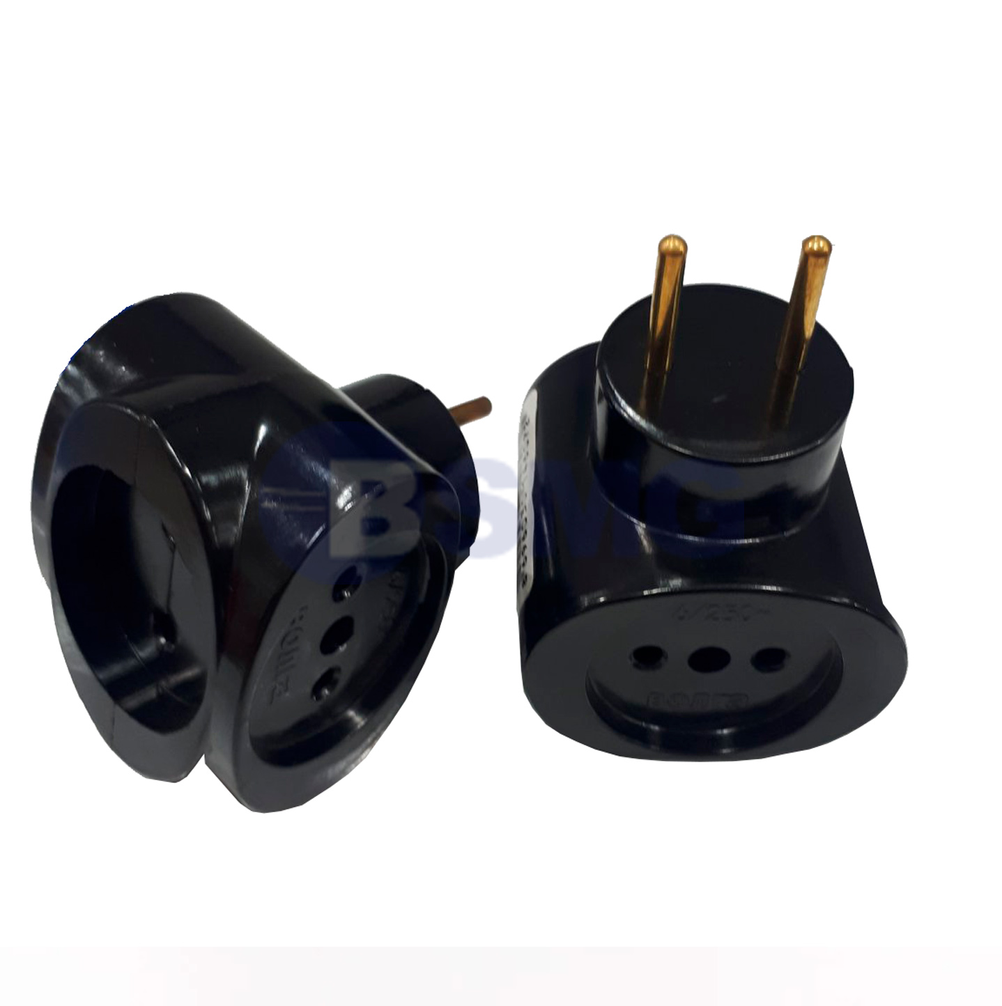 დენის გადამყვანი სამკაპი VOLGA შავი 0027 6A 250V 10ცალი   014607