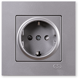 როზეტი  დამიწებით  ვერც.  RITA SCHUKO SOC.OUTLET INOX   008942