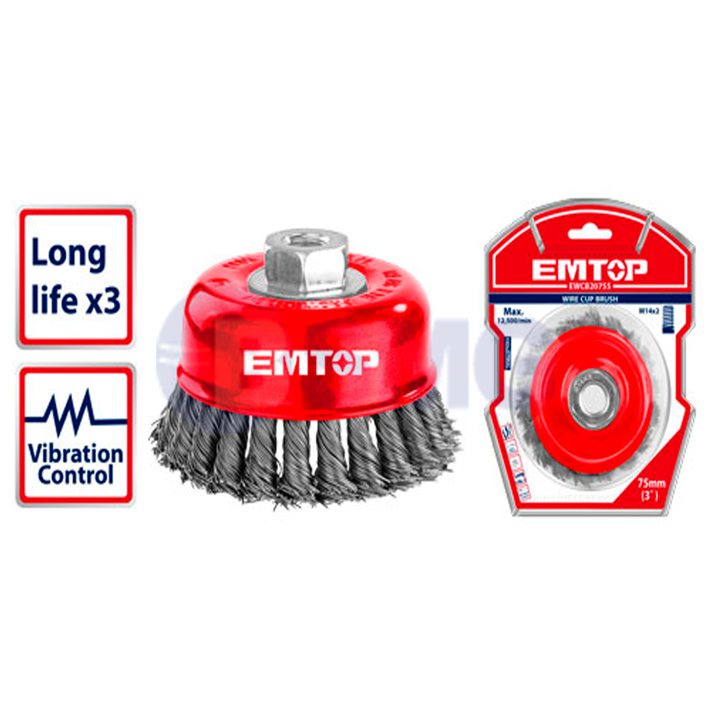 EMTOP ჯაგრისი (უხეში) კუთხსახეხისთვის 75მმ EWCB20755  024792