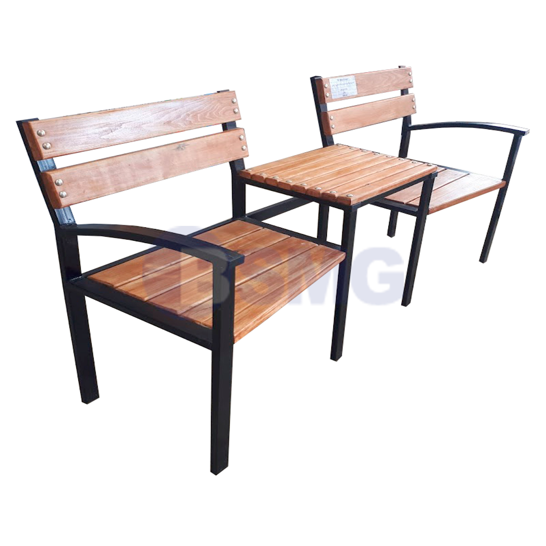 გარე სკამი საზურგით და მაგიდით   016144