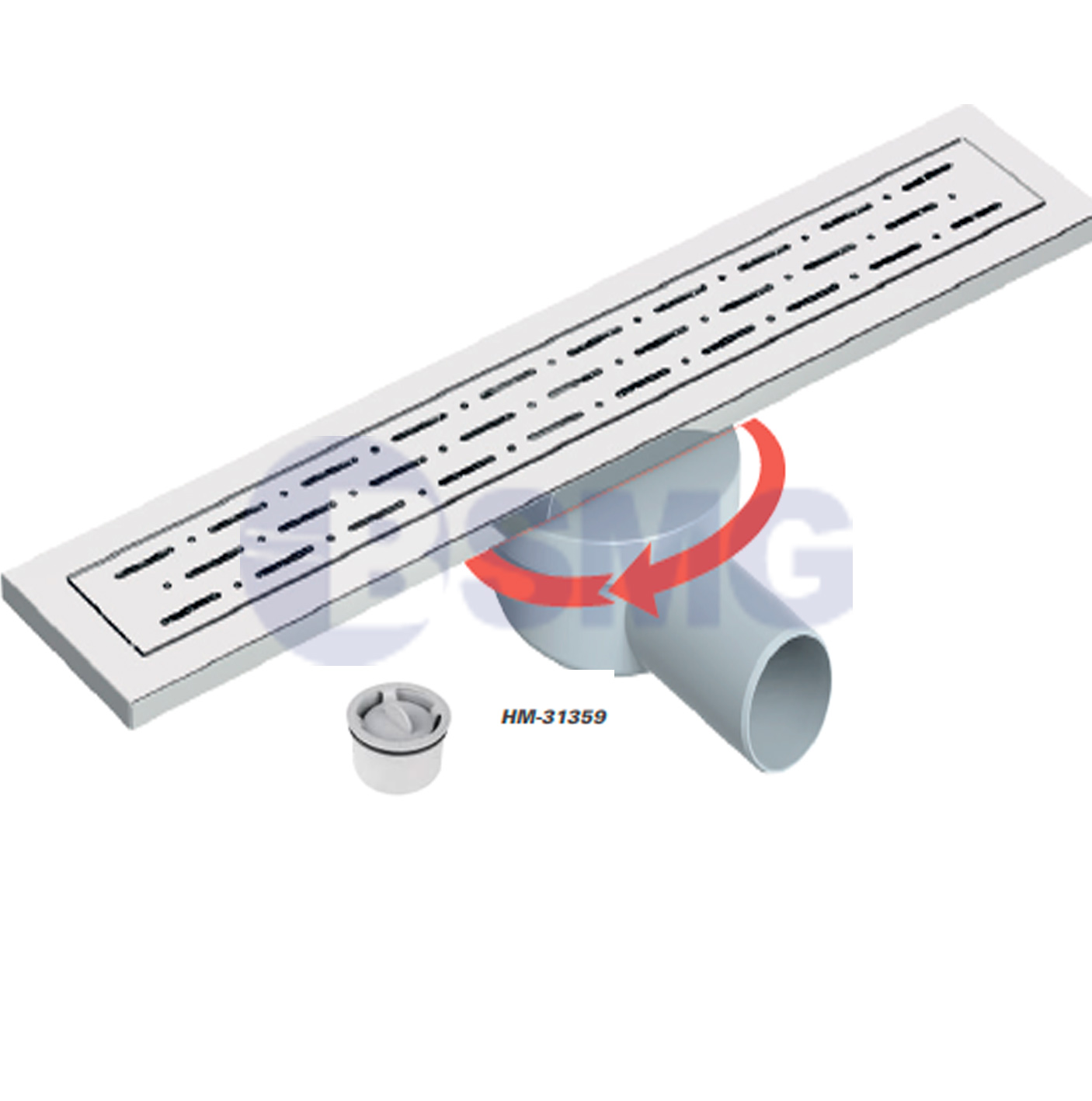 აბაზანის საკანალიზაციო არხი (გვერდითი ALFA) 50  50 CM /ALFA SERİSİ PLASTİK Y.Ç. Ø50  40 CM	 028775