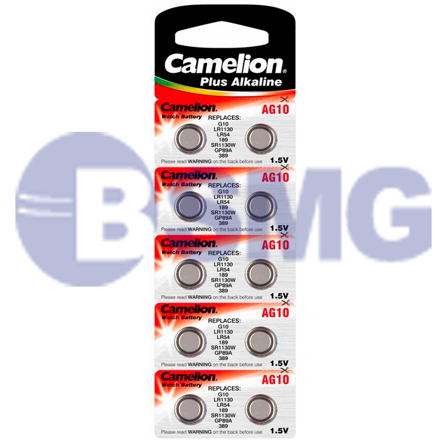 4981 Camelion Alkaline (mercury free) AG10 ელემენტი-ღილაკი,  AG10-BP10(0%HG)  (1 ცალი)         014873