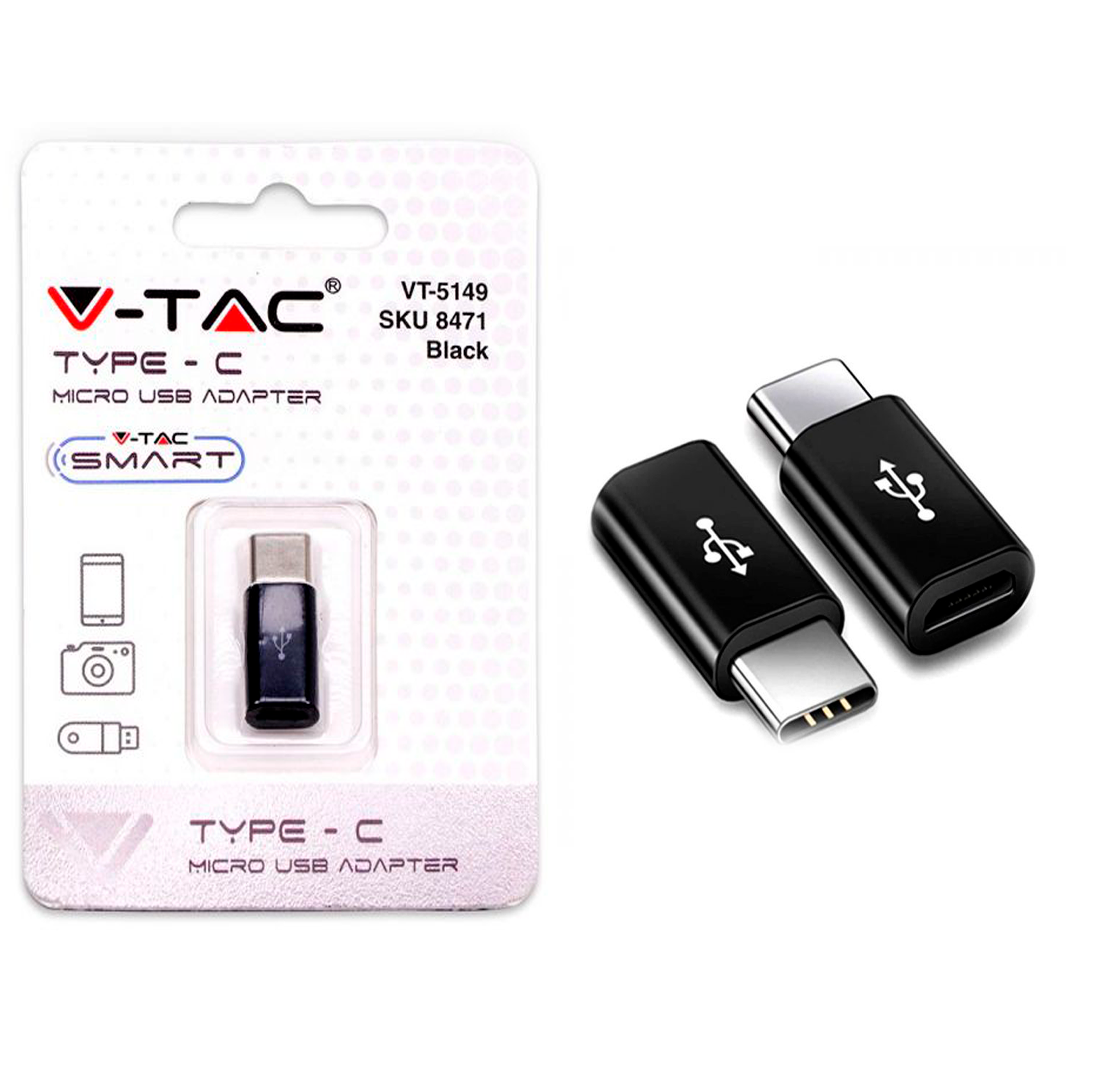 8471-მიკრო USB ადაპტორი შავი ფერი  015720