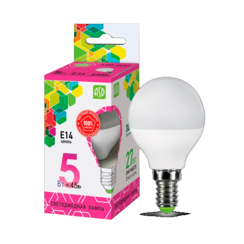 ლედ-შარ-სტდ 5ვტ ე14 6500კ 450ლმ ასდ   021100