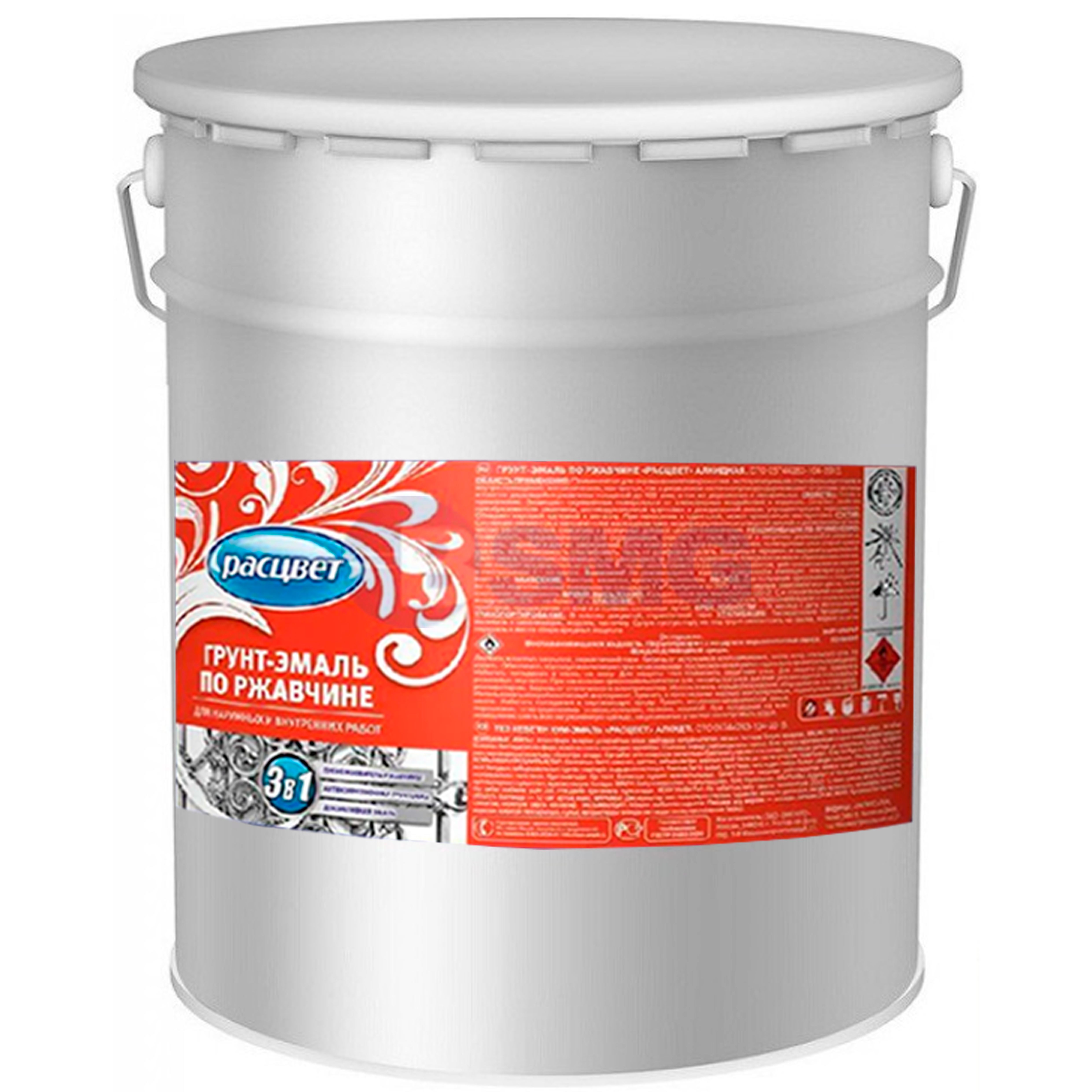 6783 "РАСЦВЕТ"გრუნტი-ემალი ჟანგზე რუხი 17კგ   021076