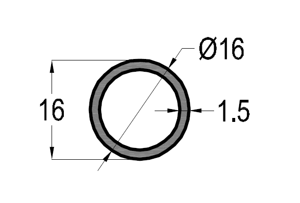 16 მმ მილი (2) ვერცხლი  006249