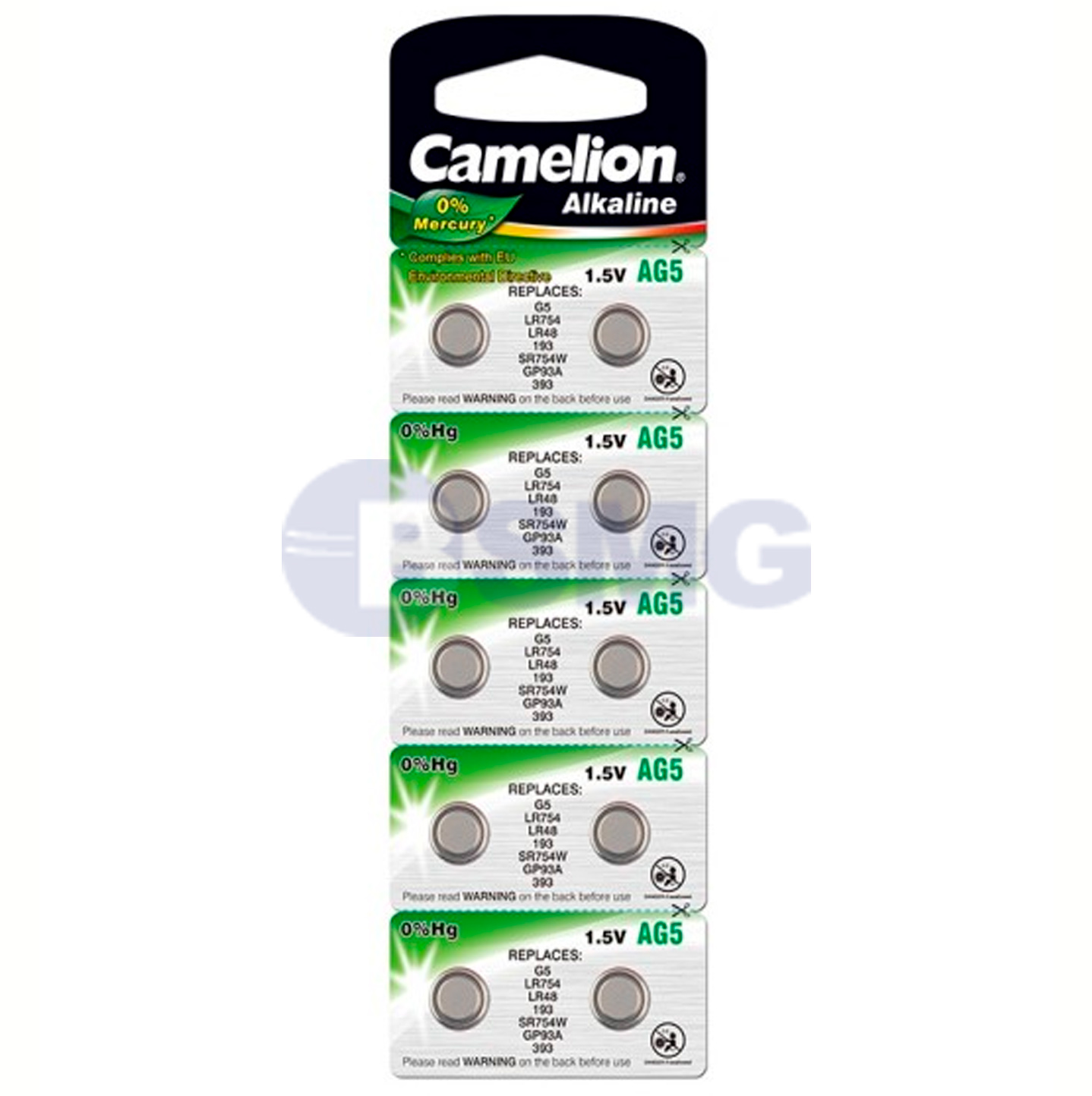 4936 Camelion Alkaline (mercury free) AG5 ელემენტი-ღილაკი, 10ც შეკრა AG5-BP10(0%HG)   020465