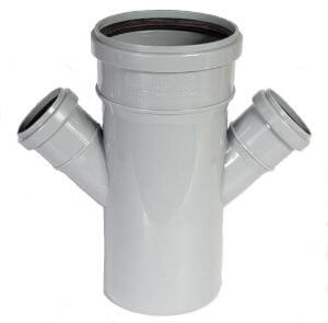 საკანალიზაციო მილის ჯვარედინი 110x50  PVC 45°(Yepsa) 012231