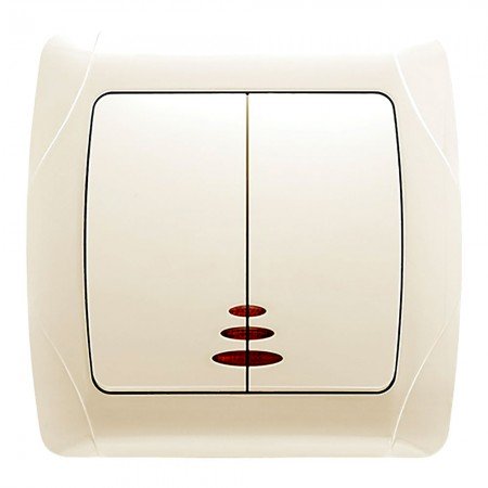 გადამრთველი VIKO CARMEN 2-ნი კრემი განათებით   004689