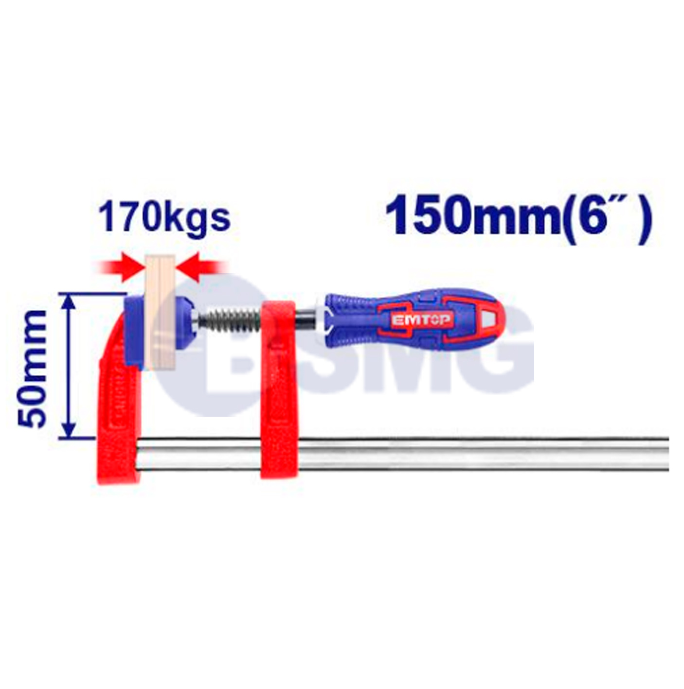 EMTOP F-ფორმის მომჭერი 50x150მმ ECLPF05101 028143