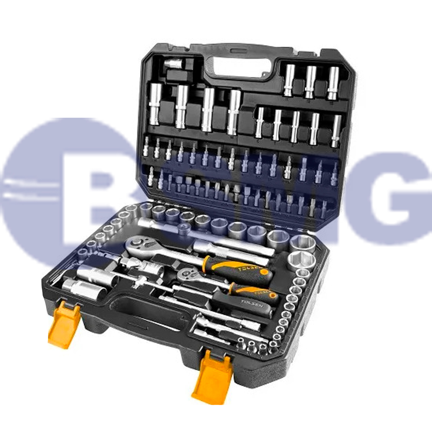 TOL1672-15145  ქანჩის გასაღბის ნაკრები სათადარიგო პირებით 94 ც    021227