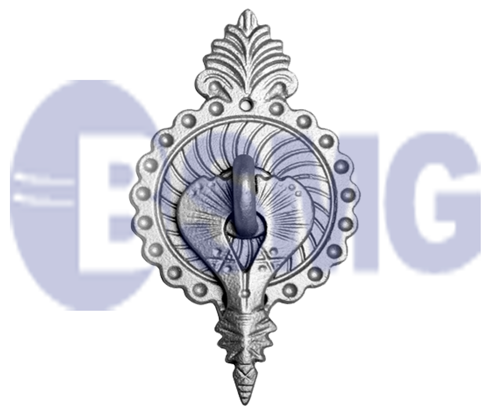 ლითონის  აქსესუარი, ფიგურა  11*18 მმ 013371