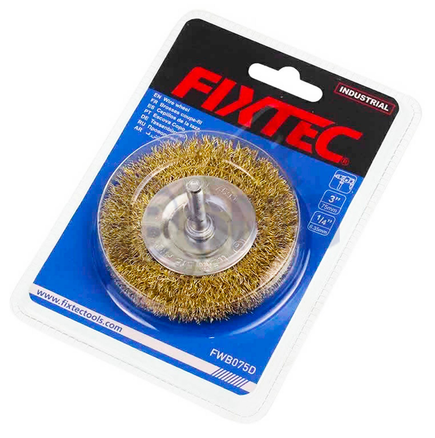 FWB075D რკინის სახეხი მავთული-რბილი დრელზე 3" (მრგვალი და ბრტყელი)  027727