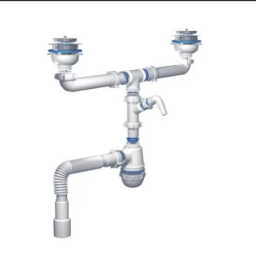 KETTLER-78850 სამზარეულოს სიფონი ორიანი 80cm-40/50-Ф113 თავით